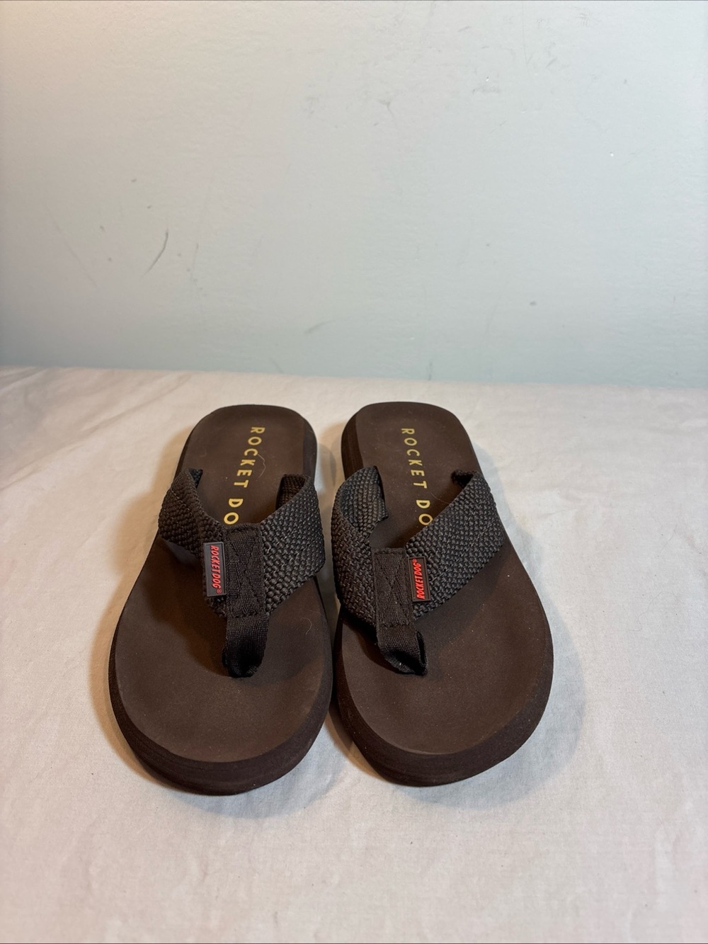 Rocket Dog Black Strapped Foam Flip Flops. SOLD